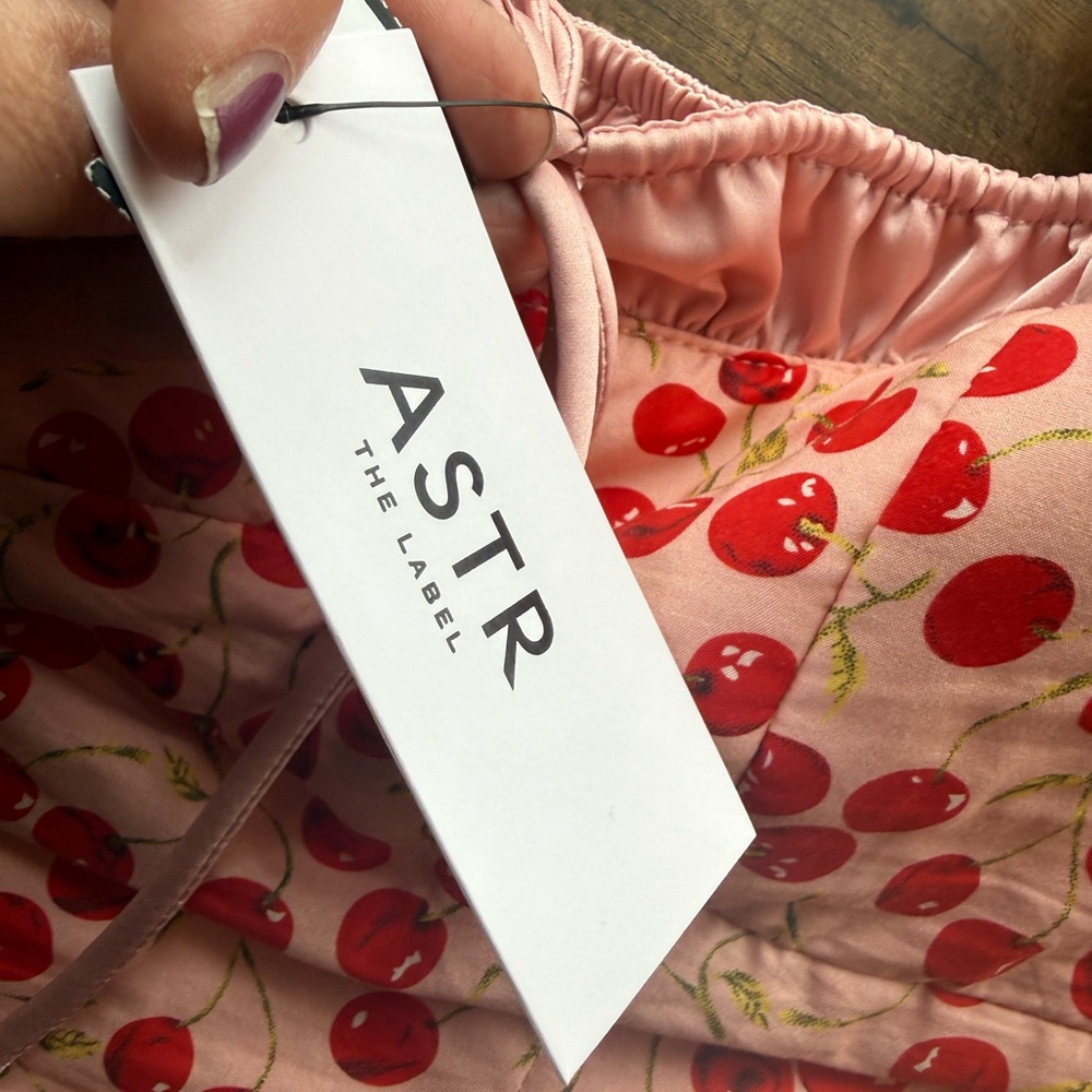 ASTR The Label Cherry Pink Milkmaid Cropped Cami Valentines Bustier Top S NWT - Picture 7 of 12